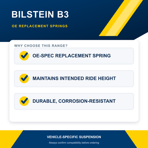 Bilstein B3 benefits - Bilstein B3 Front Coil Spring (37-147662) - Audi A2