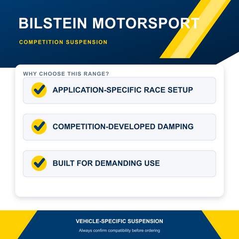 Bilstein Motorsport benefits - Bilstein MS (24-633376) - Opel KADETT GTE/C GT Rear Axle